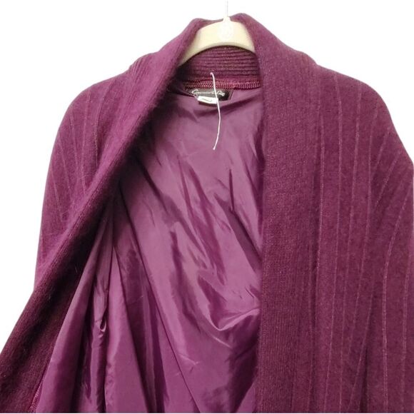 Vintage Connie A Lee Purple Angora Cardigan Sweater M/L Dark Romantic Luxurious - Picture 2 of 8